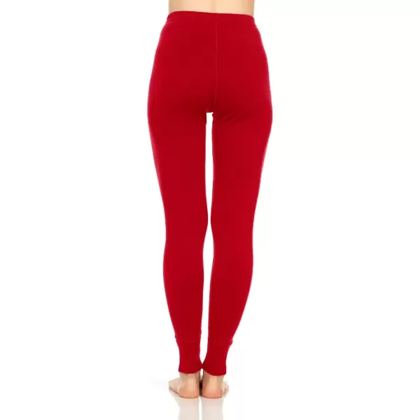 Womens 100 Merino Wool Midweight Base Layer Bottoms  Thermal Underwear  No Itch Renewable Fabric235 Midweight True Red