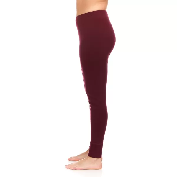 Womens 100 Merino Wool Midweight Base Layer Bottoms  Thermal Underwear  No Itch Renewable Fabric400 Expedition Burgundy