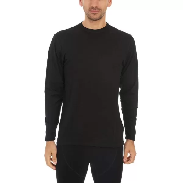 100 Merino Wool  Mens Long Sleeve Crew Shirt  Thermal Base Layer170 Lightweight Black