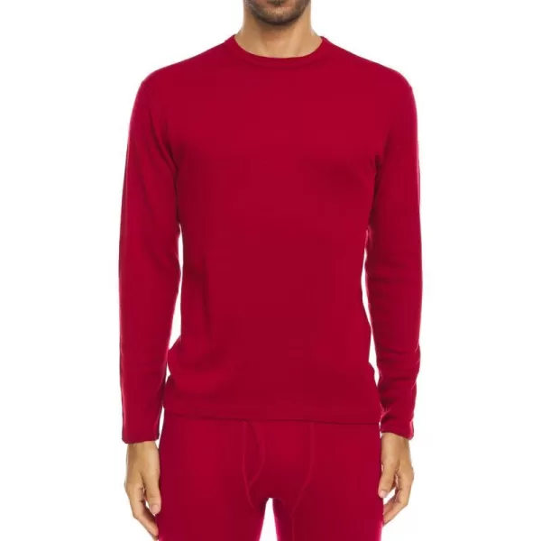 100 Merino Wool  Mens Long Sleeve Crew Shirt  Thermal Base Layer235 Midweight True Red