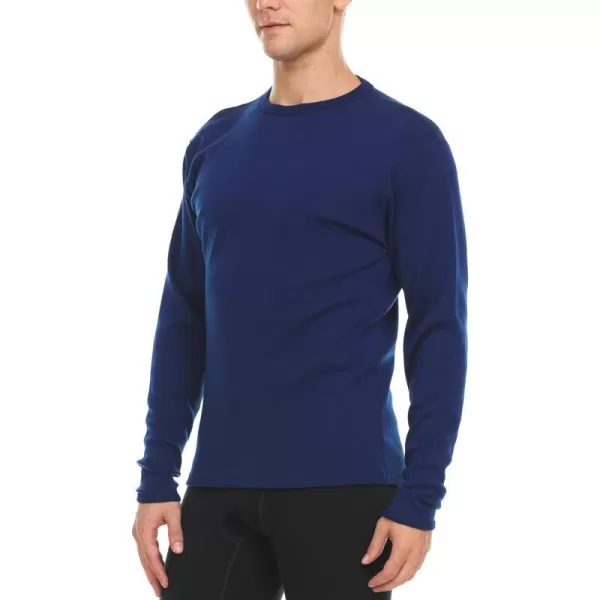 100 Merino Wool  Mens Long Sleeve Crew Shirt  Thermal Base Layer400 Expedition Navy Blue