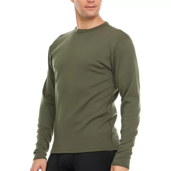 100 Merino Wool  Mens Long Sleeve Crew Shirt  Thermal Base Layer400 Expedition Olive Drab