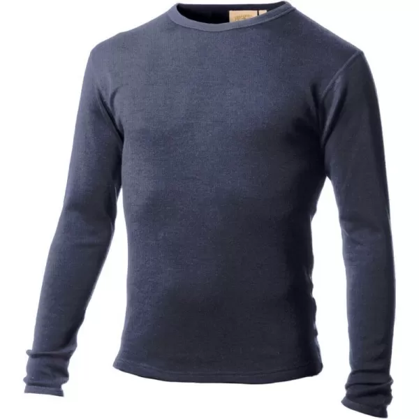 100 Merino Wool  Mens Long Sleeve Crew Shirt  Thermal Base LayerDenim Heather