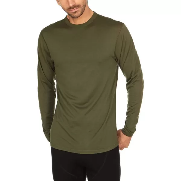 Minus33 Merino Wool 718 Ticonderoga Mens Lightweight Crew  No Itch Renewable FabricOlive Drab Green