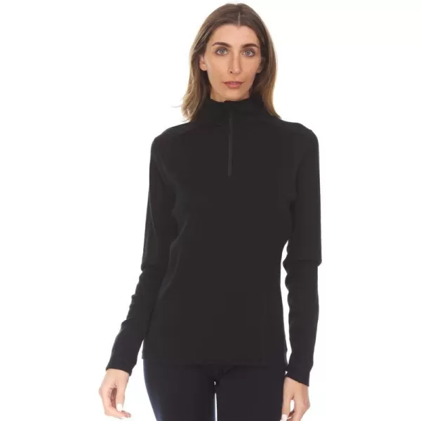 Minus33 Merino Wool 814 Sequoia Womens Midweight 14 Zip  No Itch Renewable FabricBlack