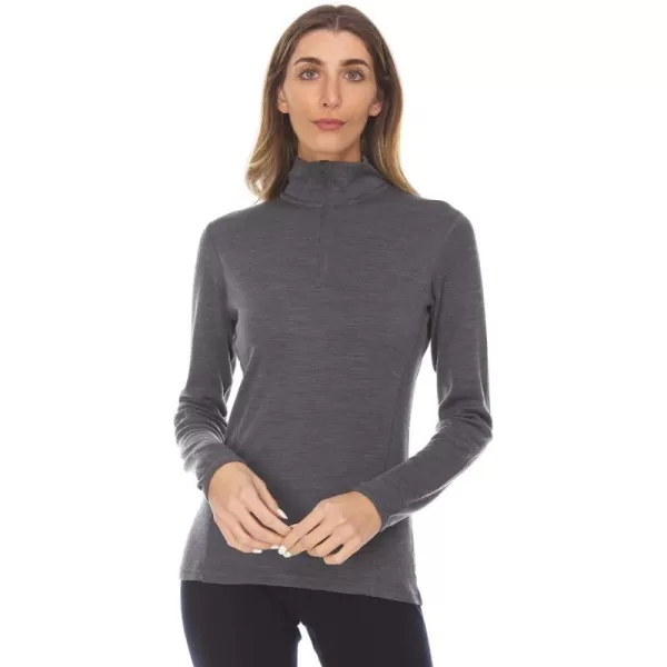 Minus33 Merino Wool 814 Sequoia Womens Midweight 14 Zip  No Itch Renewable FabricCharcoal