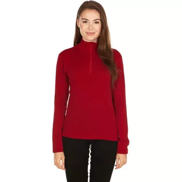 Minus33 Merino Wool 814 Sequoia Womens Midweight 14 Zip  No Itch Renewable FabricTrue Red