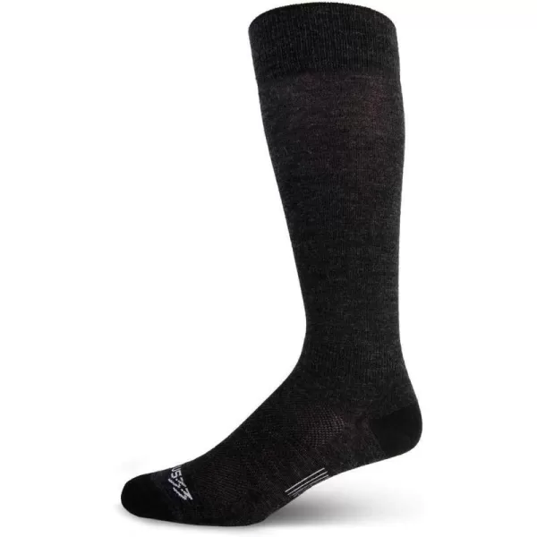 Minus33 Merino Wool Clothing Mountain Heritage Over the Calf Liner Socks Made in USA New HampshireBlack