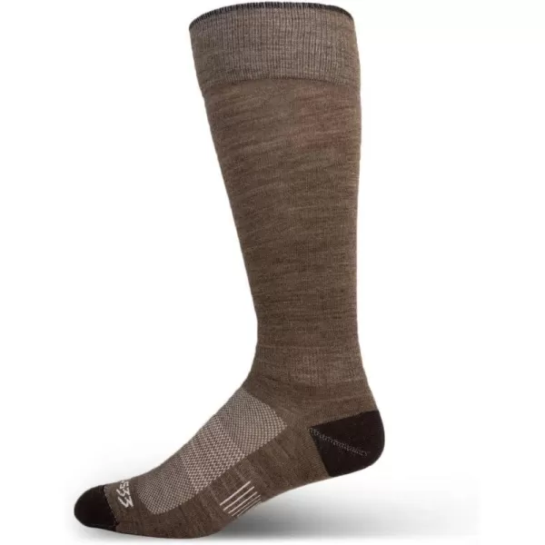 Minus33 Merino Wool Clothing Mountain Heritage Over the Calf Liner Socks Made in USA New HampshireCoffee