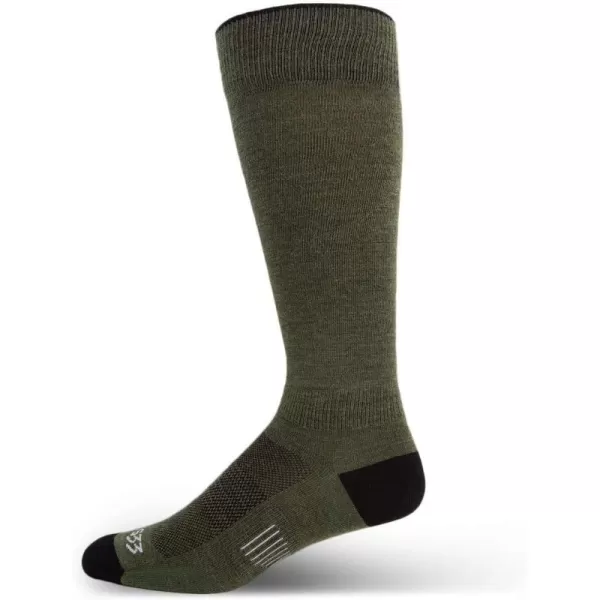 Minus33 Merino Wool Clothing Mountain Heritage Over the Calf Liner Socks Made in USA New HampshireOlive Drab