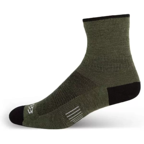 USA Made  Mini Crew Socks  Hiking Socks  Merino Wool  Mountain HeritageS14 Micro Weight Olive Drab