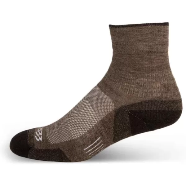 USA Made  Mini Crew Socks  Hiking Socks  Merino Wool  Mountain HeritageS34 Micro  Cushion Coffee