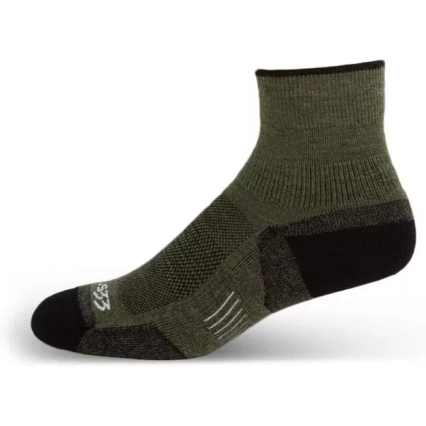 USA Made  Mini Crew Socks  Hiking Socks  Merino Wool  Mountain HeritageS34 Micro  Cushion Olive Drab