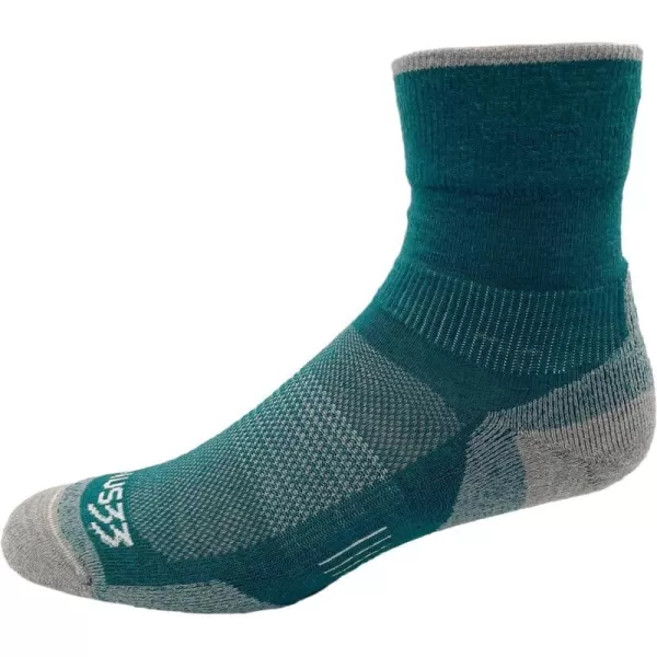 USA Made  Mini Crew Socks  Hiking Socks  Merino Wool  Mountain HeritageS34 Micro  Cushion Teal Green