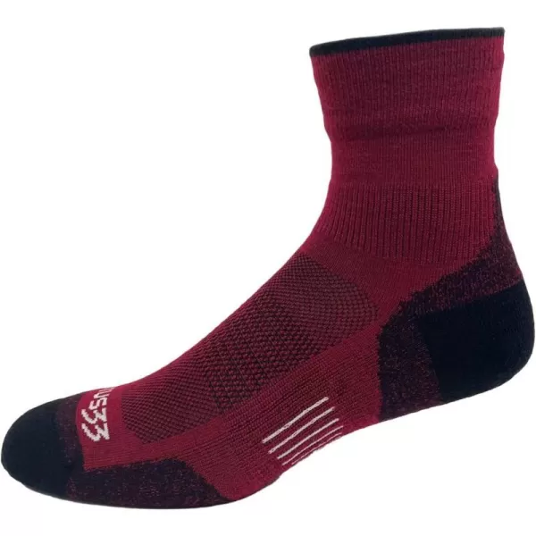 USA Made  Mini Crew Socks  Hiking Socks  Merino Wool  Mountain HeritageS34 Micro  Cushion True Red