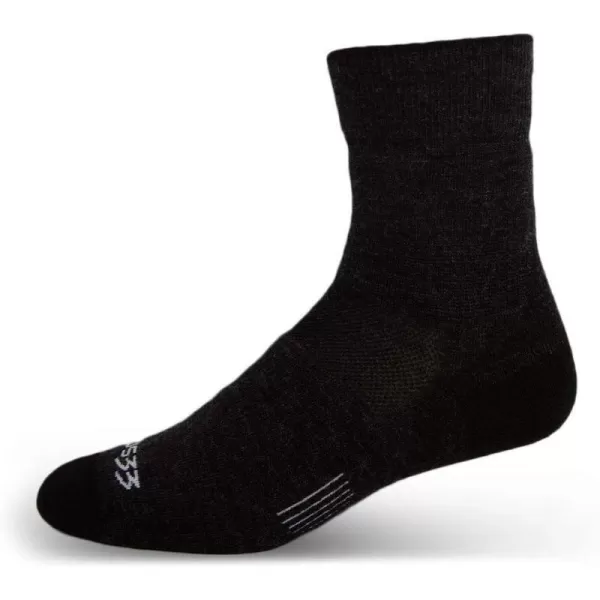 USA Made  Mini Crew Socks  Hiking Socks  Merino Wool  Mountain HeritageS54 Lightweight Black