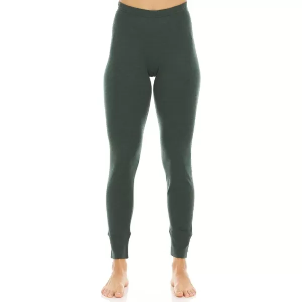 Womens 100 Merino Wool Midweight Base Layer Bottoms  Thermal Underwear  No Itch Renewable Fabric235 Midweight Forest Green