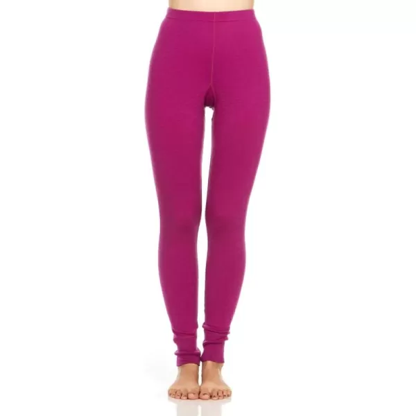 Womens 100 Merino Wool Midweight Base Layer Bottoms  Thermal Underwear  No Itch Renewable Fabric235 Midweight Radiant Violet