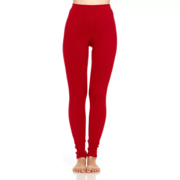 Womens 100 Merino Wool Midweight Base Layer Bottoms  Thermal Underwear  No Itch Renewable Fabric235 Midweight True Red