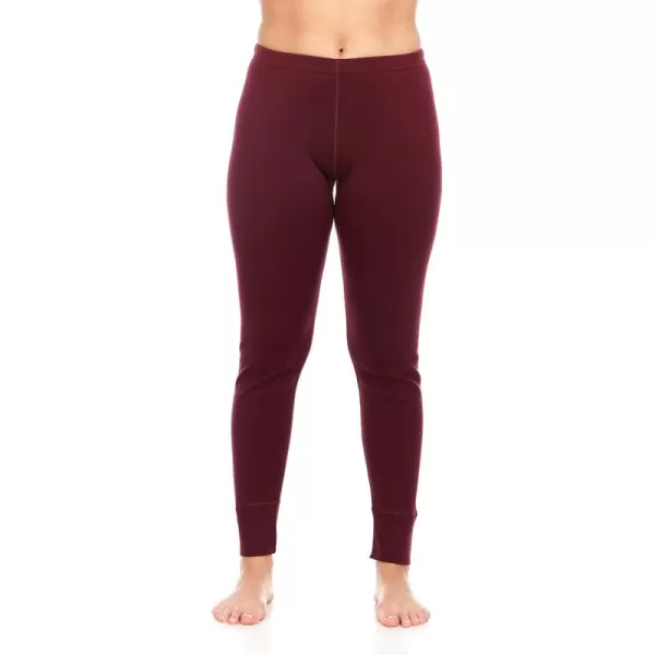 Womens 100 Merino Wool Midweight Base Layer Bottoms  Thermal Underwear  No Itch Renewable Fabric400 Expedition Burgundy