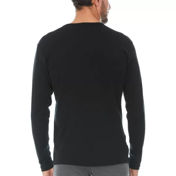 100 Merino Wool  Mens Long Sleeve Crew Shirt  Thermal Base Layer235 Midweight Black