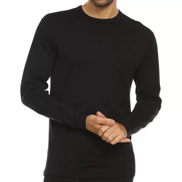 100 Merino Wool  Mens Long Sleeve Crew Shirt  Thermal Base Layer400 Expedition Black