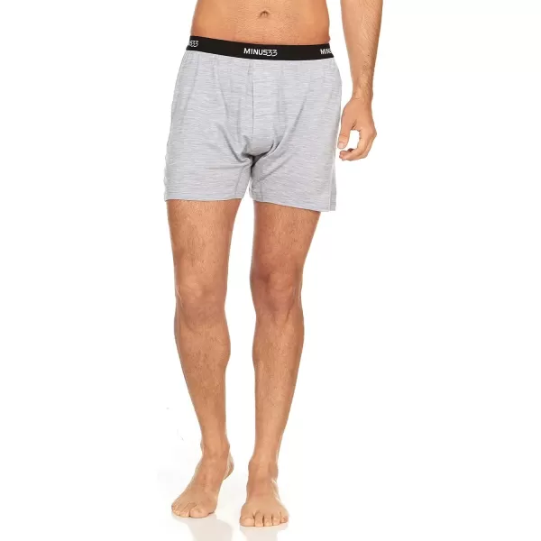 Mens Micro Weight Woolverino Boxer Shorts 84 Merino Wool 12 Nylon 4 SpandexAsh Gray