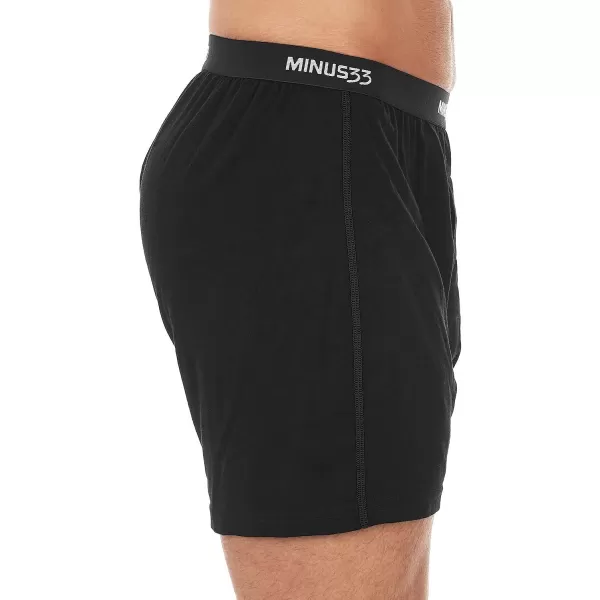 Mens Micro Weight Woolverino Boxer Shorts 84 Merino Wool 12 Nylon 4 SpandexBlack