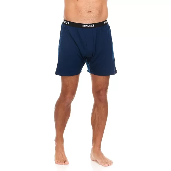 Mens Micro Weight Woolverino Boxer Shorts 84 Merino Wool 12 Nylon 4 SpandexNavy Blue