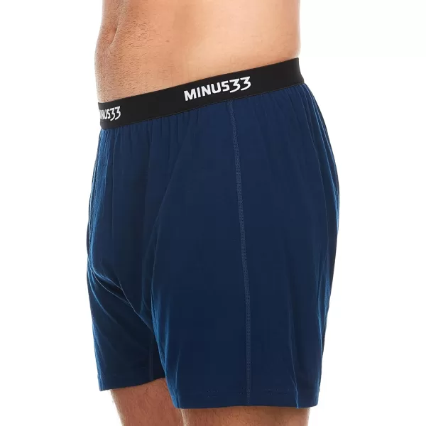 Mens Micro Weight Woolverino Boxer Shorts 84 Merino Wool 12 Nylon 4 SpandexNavy Blue