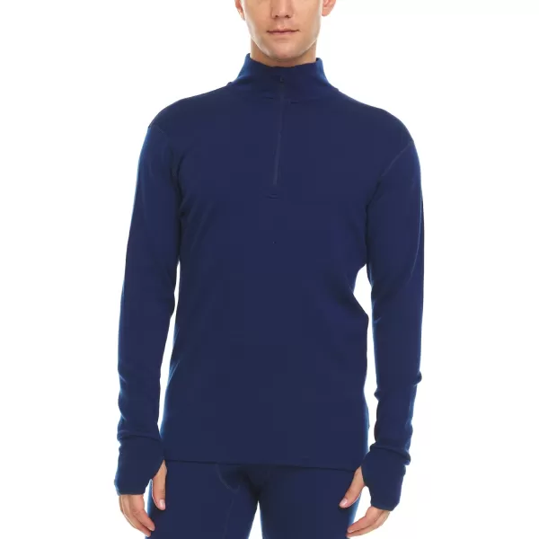 Minus33 100 Merino Wool Kobuk Men  s Expedition Weight  Zip    No Itch Renewable FabricNavy Blue