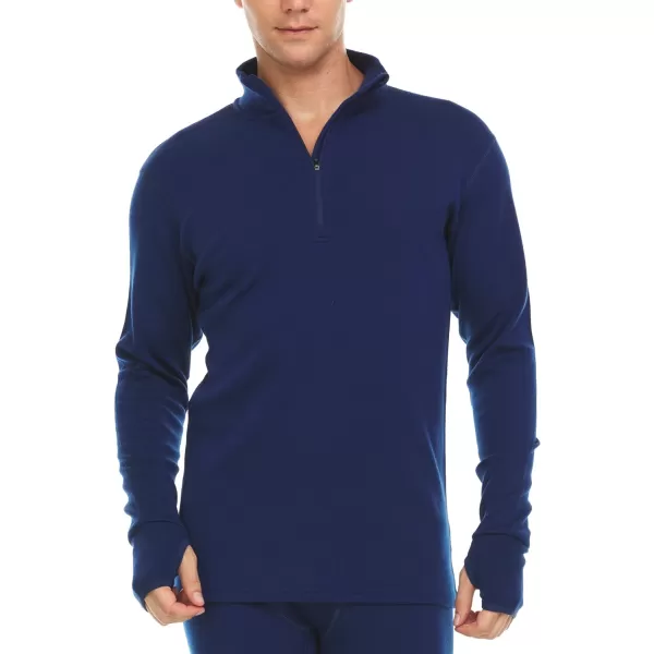 Minus33 100 Merino Wool Kobuk Men  s Expedition Weight  Zip    No Itch Renewable FabricNavy Blue