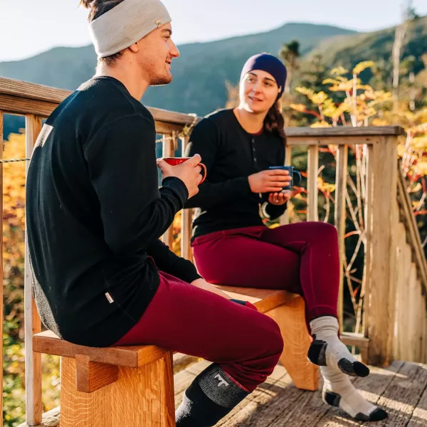 Minus33 Kancamagus Mens Midweight Base Layer Pants  100 Merino Wool Bottoms  Multi Use Long Johns  Thermal UnderwearBurgundy