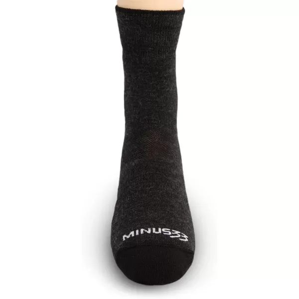 Minus33 Merino Wool Clothing Mountain Heritage All Season Lightweight Crew Socks Made in USA New HampshireBlack