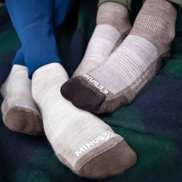 Minus33 Merino Wool Clothing Mountain Heritage Full Cushion Mini Crew Socks Made in USA New HampshireOatmeal