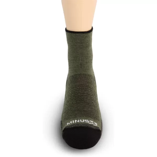 Minus33 Merino Wool Clothing Mountain Heritage Full Cushion Mini Crew Socks Made in USA New HampshireOlive Drab