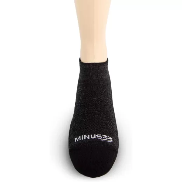 Minus33 Merino Wool Clothing Mountain Heritage Full Cushion No Show Socks Made in USA New HampshireBlack