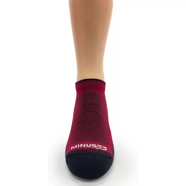 Minus33 Merino Wool Clothing Mountain Heritage Full Cushion No Show Socks Made in USA New HampshireTrue Red