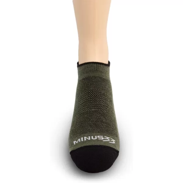 Minus33 Merino Wool Clothing Mountain Heritage No Show Liner Socks Made in USA New HampshireOlive Drab