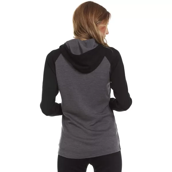 Minus33 Merino Wool Midweight Womens Full Zip Hoodie  No Itch Renewable FabricCharcoal GrayBlack