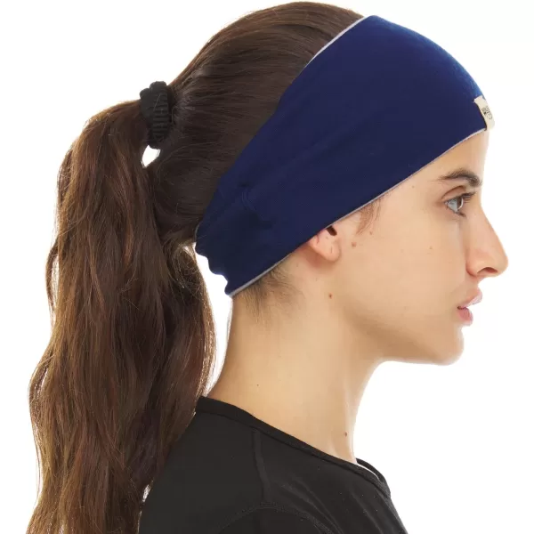 Minus33 Merino Wool Reversible HeadbandAsh GrayNavy Blue