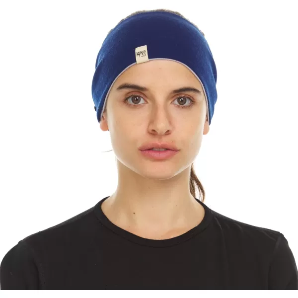 Minus33 Merino Wool Reversible HeadbandAsh GrayNavy Blue