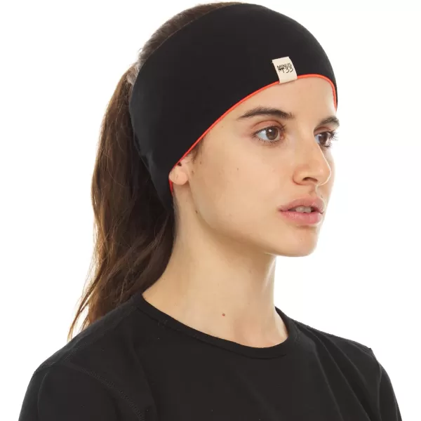 Minus33 Merino Wool Reversible HeadbandBlaze OrangeBlack