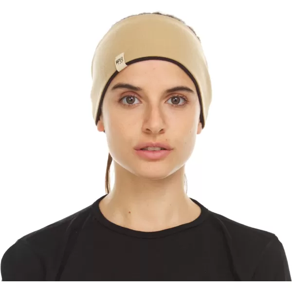 Minus33 Merino Wool Reversible HeadbandDark BrownDesert Sand