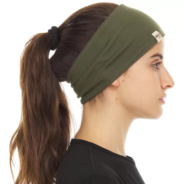 Minus33 Merino Wool Reversible HeadbandForest Greendesert Sand