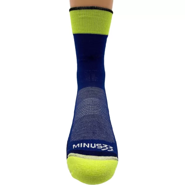 USA Made  Crew Socks  Hiking Socks  Merino Wool  Mountain HeritageS35 Micro  Cushion Blue High Vis