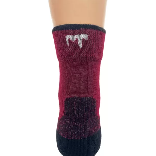 USA Made  Crew Socks  Hiking Socks  Merino Wool  Mountain HeritageS35 Micro  Cushion True Red