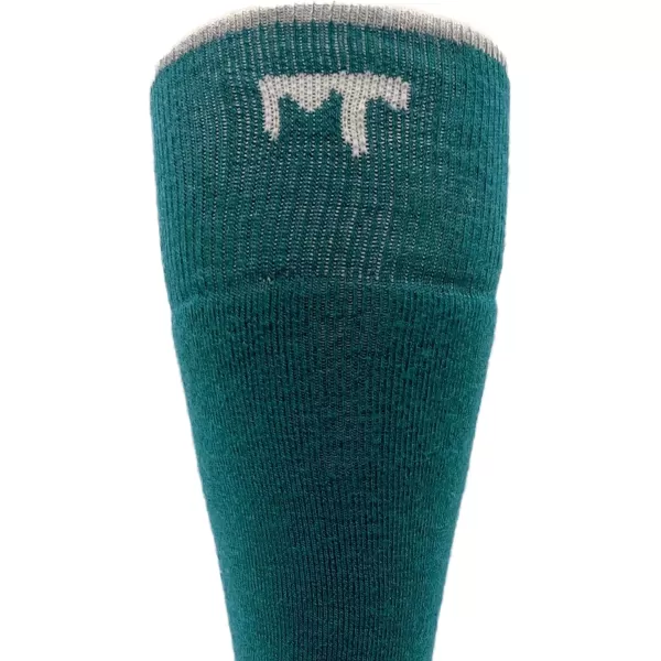 USA Made  Ski and Snowboard Socks  Over the Calf Socks  Merino Wool  Mountain HeritageS59 Lightweight Teal Green