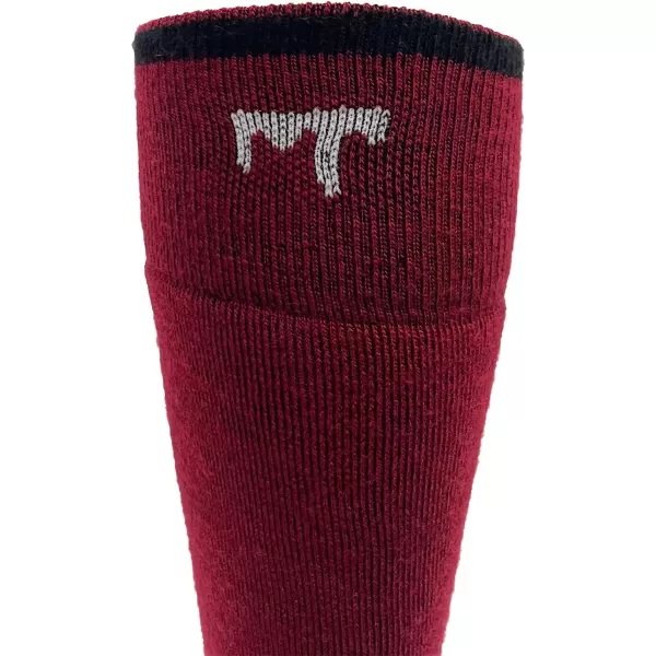 USA Made  Ski and Snowboard Socks  Over the Calf Socks  Merino Wool  Mountain HeritageS59 Lightweight True Red