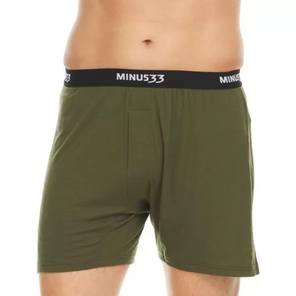 Mens Micro Weight Woolverino Boxer Shorts 84 Merino Wool 12 Nylon 4 SpandexOlive Drab